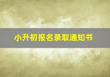 小升初报名录取通知书