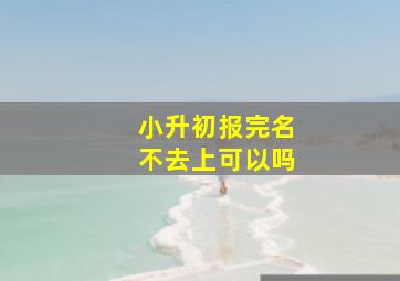 小升初报完名不去上可以吗