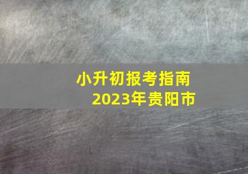 小升初报考指南2023年贵阳市