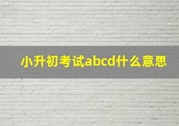 小升初考试abcd什么意思