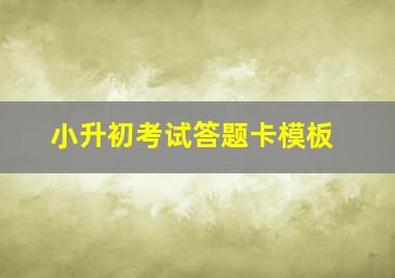 小升初考试答题卡模板