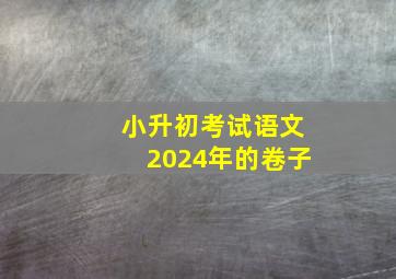 小升初考试语文2024年的卷子