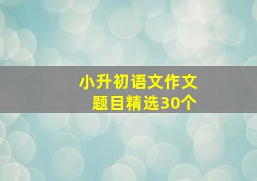 小升初语文作文题目精选30个