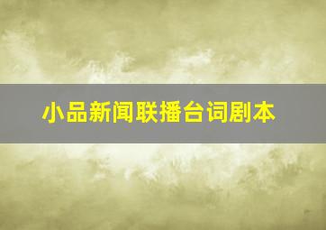 小品新闻联播台词剧本