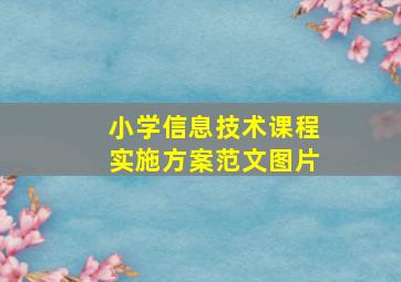 小学信息技术课程实施方案范文图片