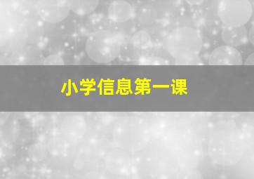 小学信息第一课