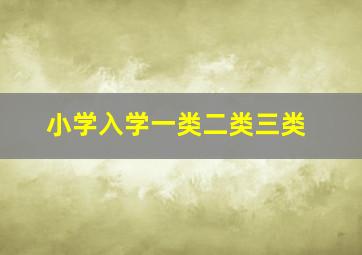 小学入学一类二类三类