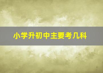 小学升初中主要考几科