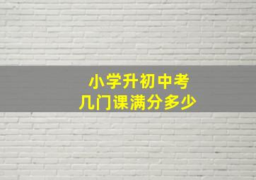 小学升初中考几门课满分多少