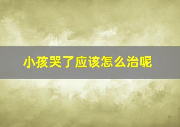 小孩哭了应该怎么治呢