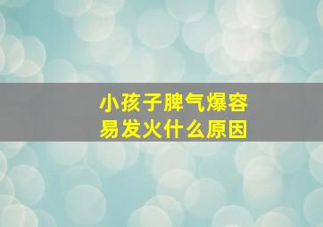 小孩子脾气爆容易发火什么原因