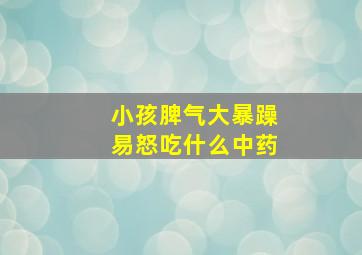 小孩脾气大暴躁易怒吃什么中药