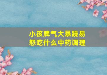 小孩脾气大暴躁易怒吃什么中药调理