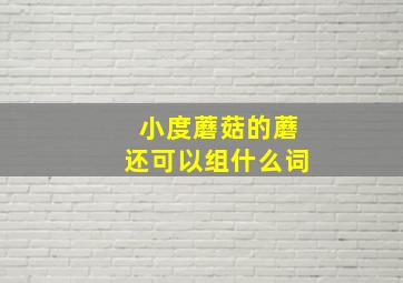 小度蘑菇的蘑还可以组什么词