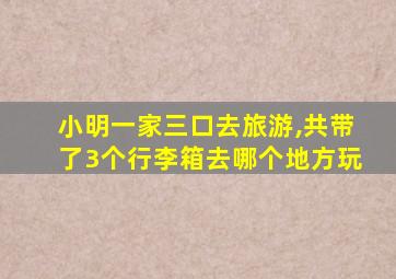 小明一家三口去旅游,共带了3个行李箱去哪个地方玩