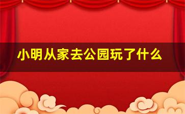 小明从家去公园玩了什么