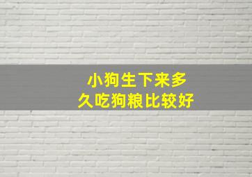 小狗生下来多久吃狗粮比较好