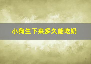 小狗生下来多久能吃奶