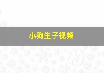 小狗生子视频