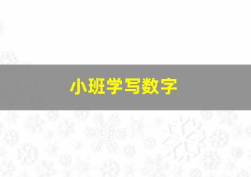 小班学写数字