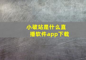 小破站是什么直播软件app下载