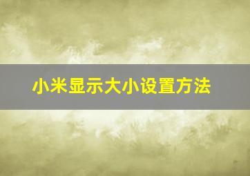 小米显示大小设置方法