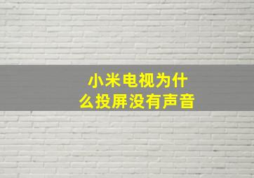 小米电视为什么投屏没有声音