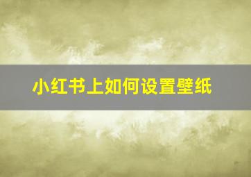 小红书上如何设置壁纸