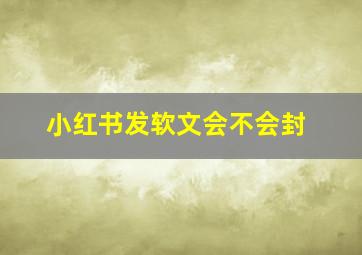 小红书发软文会不会封