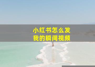 小红书怎么发我的瞬间视频