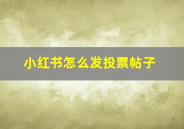 小红书怎么发投票帖子