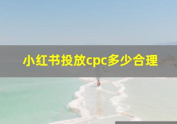 小红书投放cpc多少合理