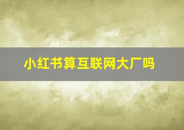 小红书算互联网大厂吗