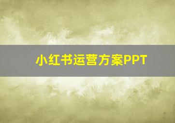 小红书运营方案PPT