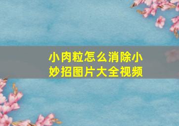 小肉粒怎么消除小妙招图片大全视频