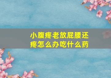 小腹疼老放屁腰还疼怎么办吃什么药