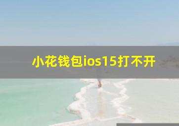 小花钱包ios15打不开