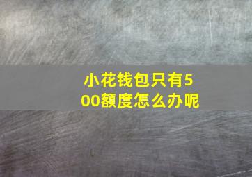 小花钱包只有500额度怎么办呢