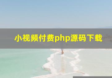 小视频付费php源码下载