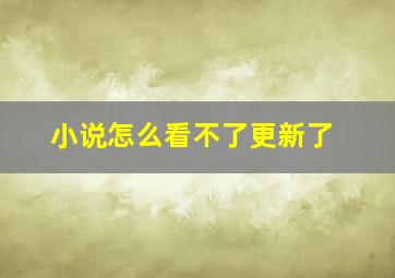 小说怎么看不了更新了