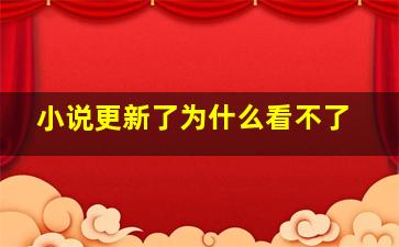 小说更新了为什么看不了