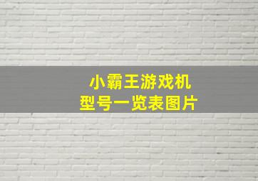 小霸王游戏机型号一览表图片