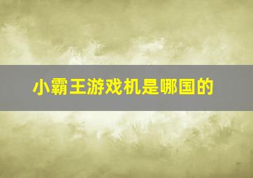 小霸王游戏机是哪国的