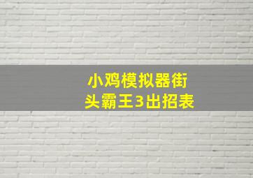 小鸡模拟器街头霸王3出招表