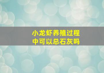 小龙虾养殖过程中可以总石灰吗