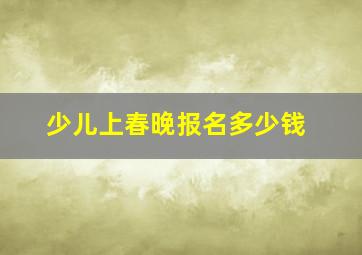 少儿上春晚报名多少钱