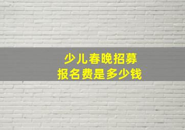 少儿春晚招募报名费是多少钱