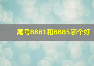 尾号8881和8885哪个好