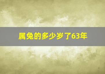 属兔的多少岁了63年