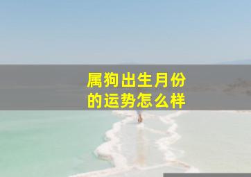 属狗出生月份的运势怎么样